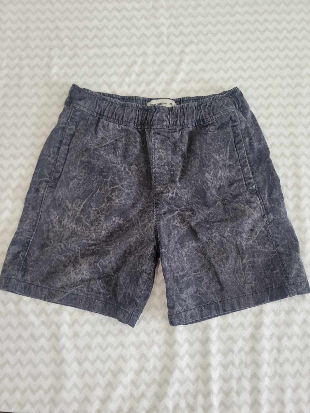 Abercrombie Kids Boys Acid Wash Pull-On Shorts Gray Size M 11/12